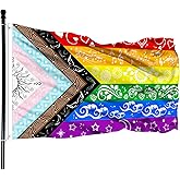 FULAISMGS Pride Flags Large LGBTQ Flag Bisexual Gay Progress Rainbow Flag Double Sided 3x5FT Garden Outdoor Original Design Cute Print Pattern