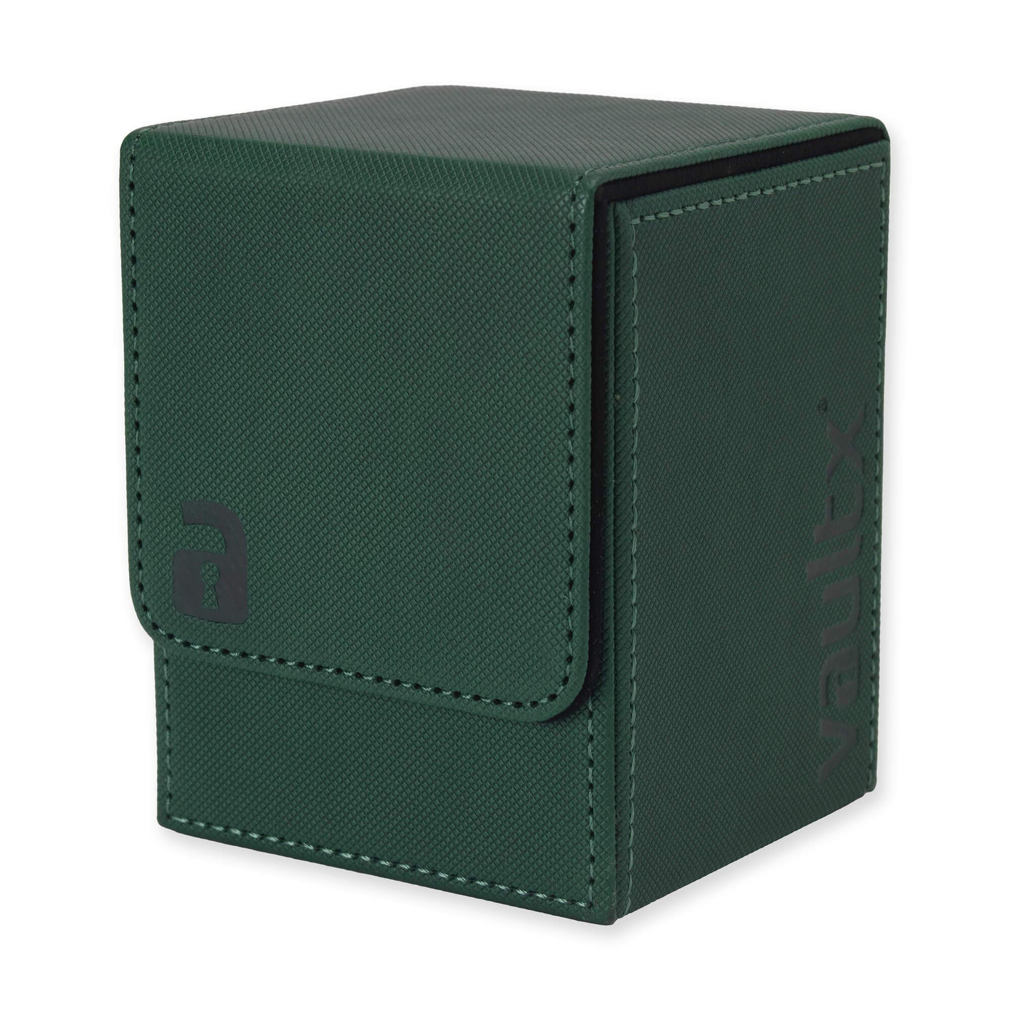 Vault X Trading Card Toploading Deck Box, 80+ sleeved cards, Premium Exo-Tec Material, Card Holder Storage Box, Magnetic Lid, for MTG Commander, TCG (Green)
