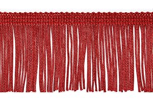 Trims By The Yard 2" Chainette Fringe Trim, Polyester-Made Decorative Fringe Trim, Versatile Fringes for Costumes, Uniforms, Home Decor, and Party Decorations, 5 yards, Red