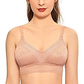 MOMANDA Women's Lace Nursing Bra Cute Bralette Breastfeeding Maternity Bras Padded Wireless