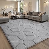 Sour Lemon Area Rugs 9x12 Living Room, Soft Large Area Rug Fluffy Grey Rugs for Bedroom，Machine Washable Area Rug Non Slip Carpet Rug for Living Room Playroom Kids Room Home Decor