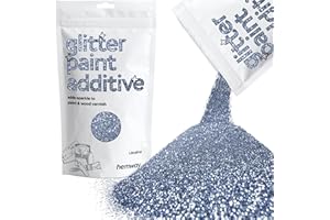 Hemway Glitter Paint Additive Crystals for Acrylic Emulsion Paint, Interior & Exterior Walls, Wood, Varnish, Matt, Gloss, Furniture 100g / 3.5oz - Ultrafine (1/128" 0.008" 0.2mm) - Azure Blue