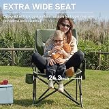 Ever Advanced Oversized Camping Chair 230kg Heavy Duty Wide Foldable Green view 4