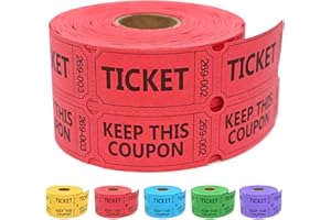 ESSENTIAL 500 Raffle Tickets Double Roll, Raffle Tickets Roll with Name and Phone Number, for Raffle, Events, Classroom, Entry, Class Reward & Door Prize (Red)