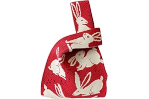 Anopo Women's Wrist Knotted Tote Bag Crochet Wristlet Handbag Aesthetic Cute Knit Purse (Very Small Size)