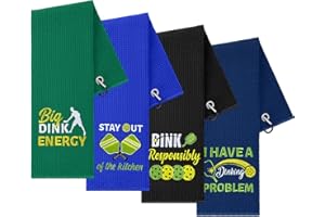 Hosuly 4 Pcs Dinkball Towel 16" x 24" Microfiber Waffle Athletic Towels with Clip Christmas Dinkball Lover Gift for Men Women(Men,Stylish)