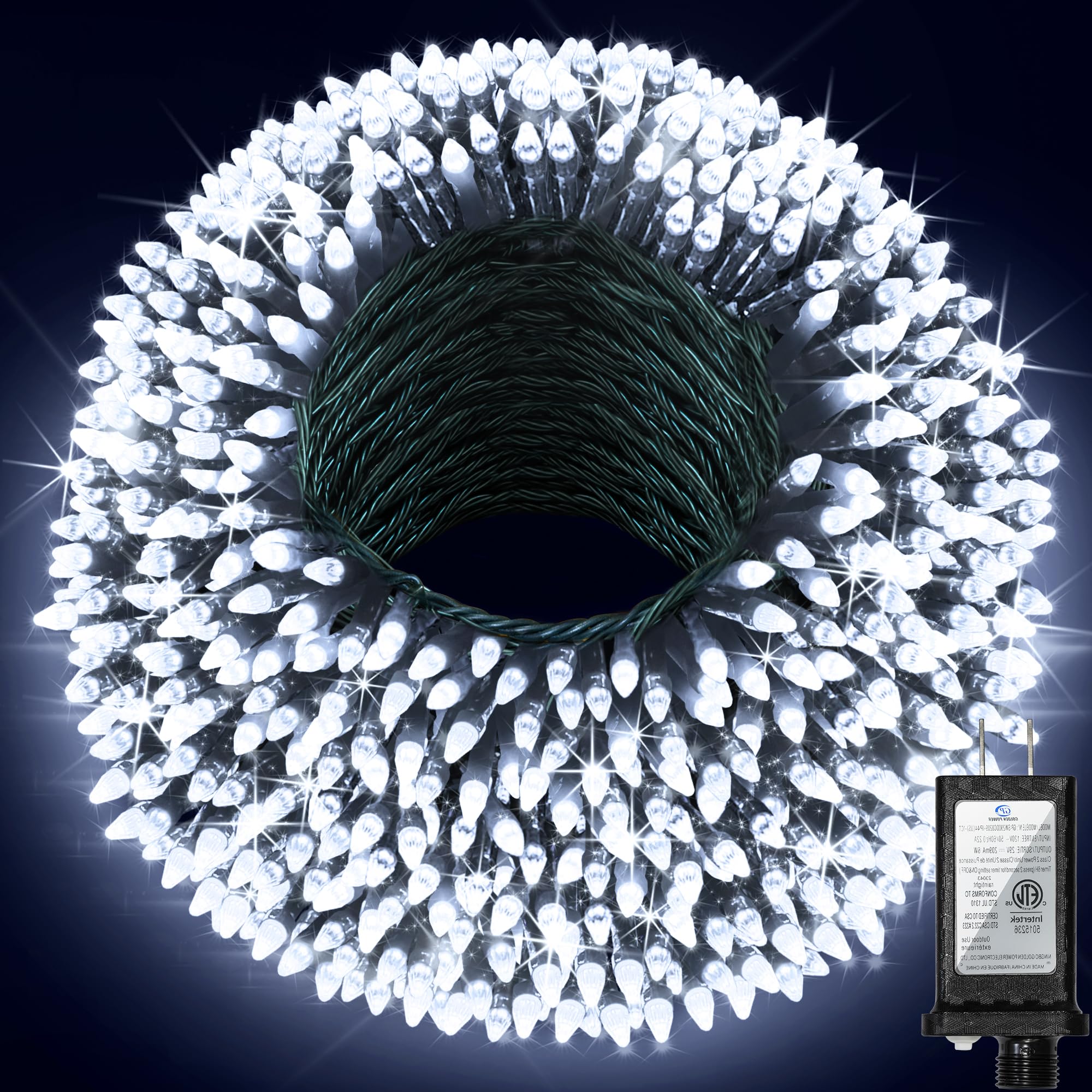 Photo 1 of *UNTESTED*
470FT Christmas Lights Outdoor, 1500 LED Christmas Tree Decoration Lights with 12 Modes & Timer Memory, Dimmable Plug In Waterproof LED Xmas Light for Yard Trees Wedding Party Holiday Cool White