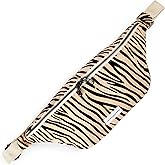 The Peacock Crew Spacious Zebra Animal Print Crossbody Belt Bag in Cotton Canvas – Lightweight Comfortable & Elegant Sling Pouch Travel Safe & Daily Use – Dual Zippers Fanny Pack for Men & Women