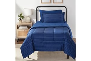 鶹 Basics Parure de lit en microfibre légère, comprenant 5 pièces livrées dans un sac – Lit simple/lit simple XL – Motif 