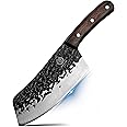 ZENG JIA DAO Chef Cleaver Knife 7 inch, Kitchen chopper for meat and vegetable, High Carbon Steel With Wenge Wood Handle Camping Cooking Cutlery Gift