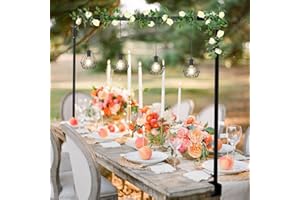 ANTIZZ Over The Table Rod Stand with Clamps Adjustable 46"-100'' Length 29"-55" Height Table Balloon Arch Stand with Storage Bag Metal Decorating Rod for Table Hanging