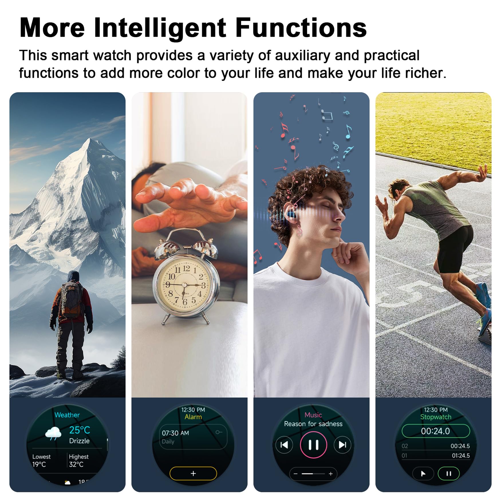 Blackview Military Smart Watch for Men, 100 Days Battery/Flashlight/Compass/120+ Sports/Bluetooth Calls, Outdoor Fitness Tracker with Heart Rate SpO2 Sleep, IP68 Waterproof Smartwatch for iOS Android