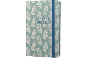 Boxclever Press Small Address Book with Over 400 Spaces. Hardcover Address Book with Alphabetical Tabs, Pocket, Change of Address Labels. Stunning Address Books 8 x 5ins