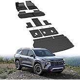 Cartist Floor Mats & Cargo Liner with Backrest Mat for Chevy Traverse 2024-2026 (7 Seats) & GMC Acadia 2024-2026 (7 Seats) & Buick Enclave 2025-2026 All Weather TPE Floor Mat for Traverse Accessories
