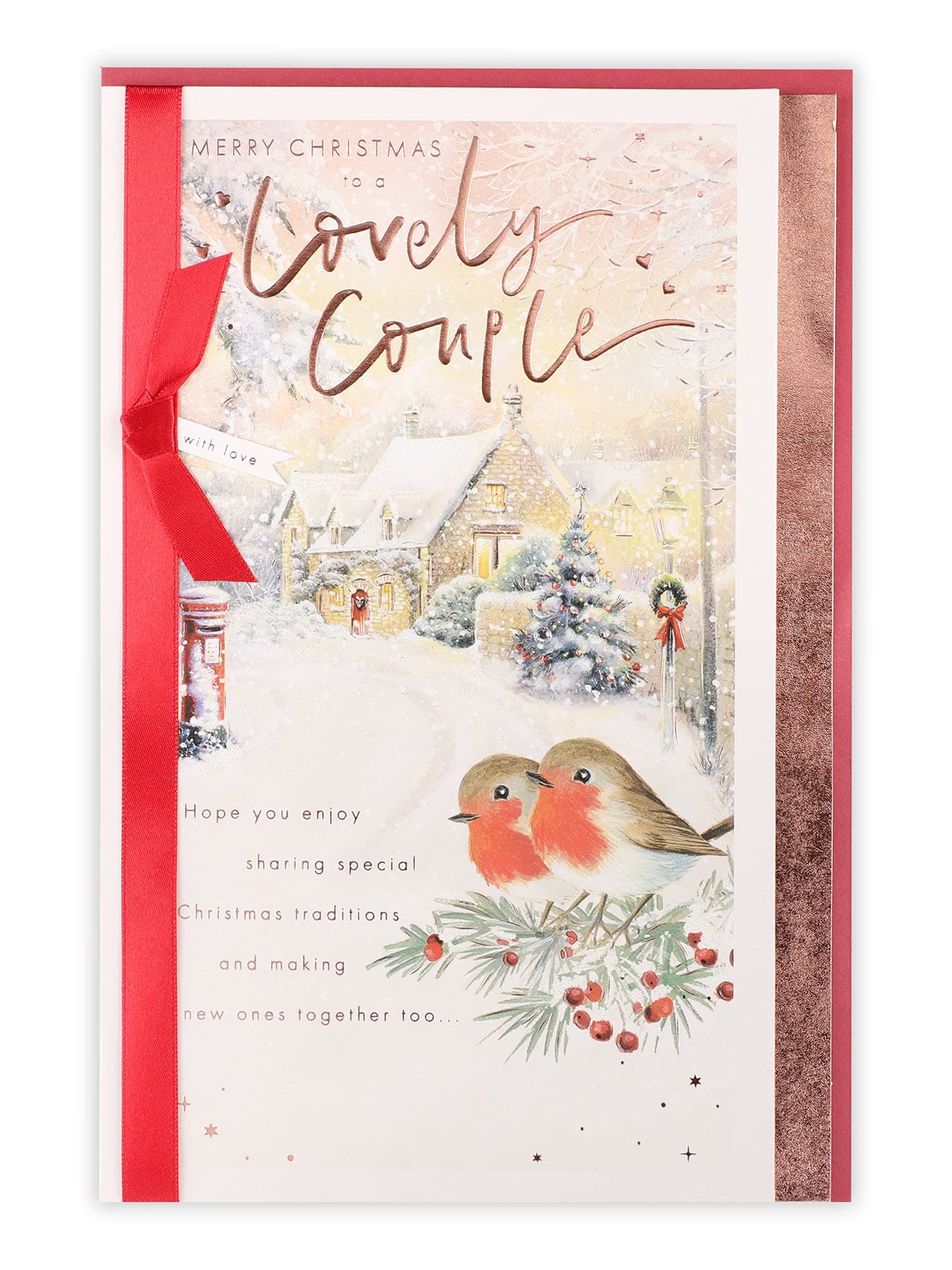 Clintons: To Both Robins On Branch Christmas Card, Multi-Colour, 171 x 260, 1182037