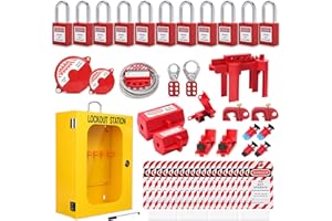 OMGTMD Lockout Tagout Station Breaker Loto Kit Loto Hasps,Loto Tags,Circuit Breaker Lockout,Ball Valve Lockout,Electrical Plug Lockout,Steel Cable Lockout for Loto Station Lock Out Tag Out Kit