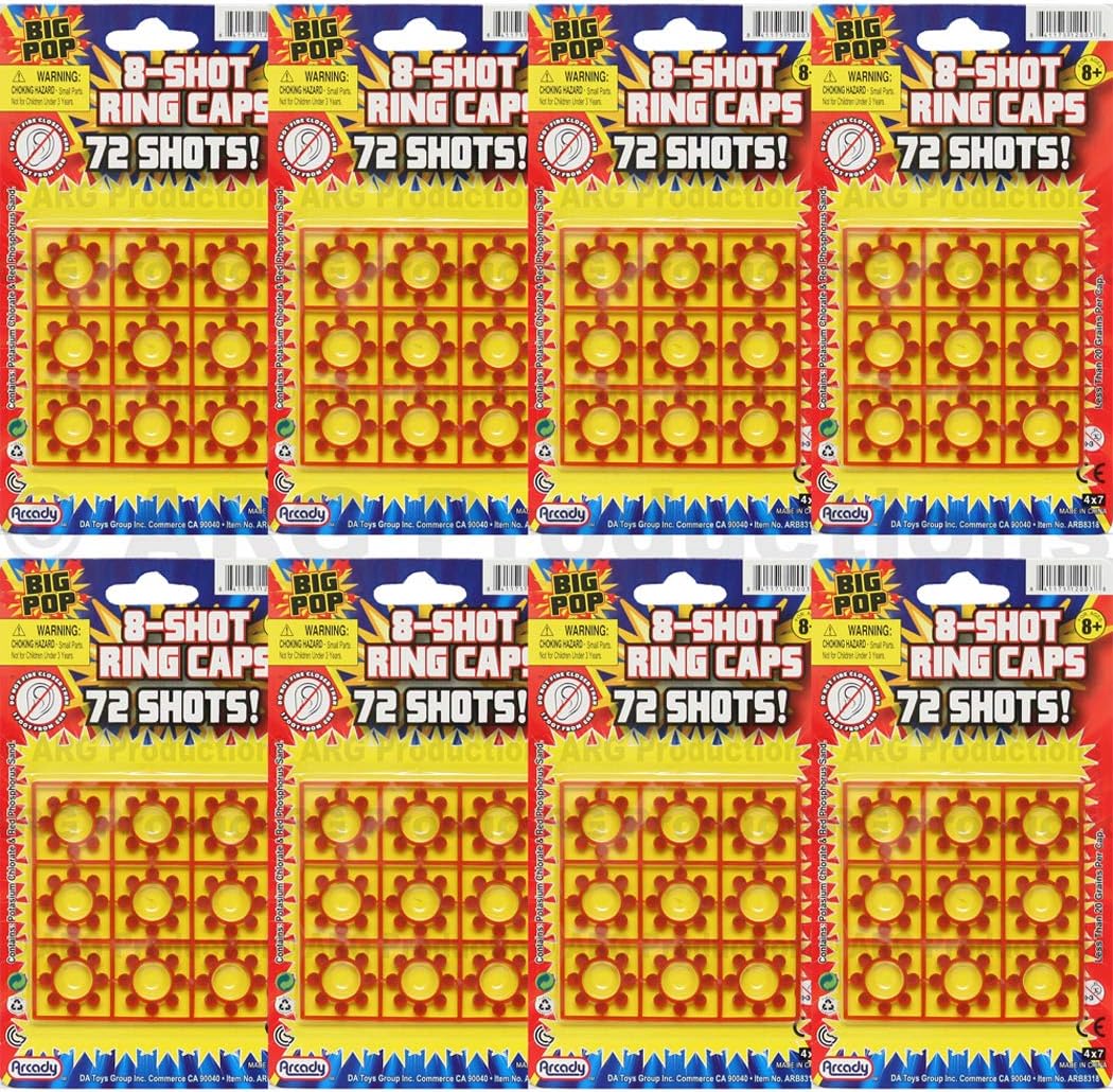 8 Shot Ring Cap 4 Cards - 72 Shots 288 Shots Total