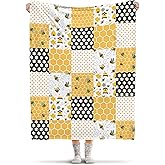 Bee Blanket Lightweight Flannel Throw Blanket Gifts for Girls Women in All Season Blanket for Bed/Couch/Sofa 30"x40" for Baby/Pets