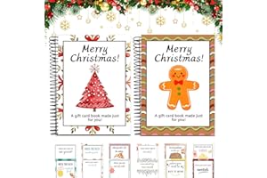2Pcs Gift Card Booklet Christmas - Creative DIY Gift Card Book with 12 Pages, Spiral-Bound Merry Christmas Cards Books Holder