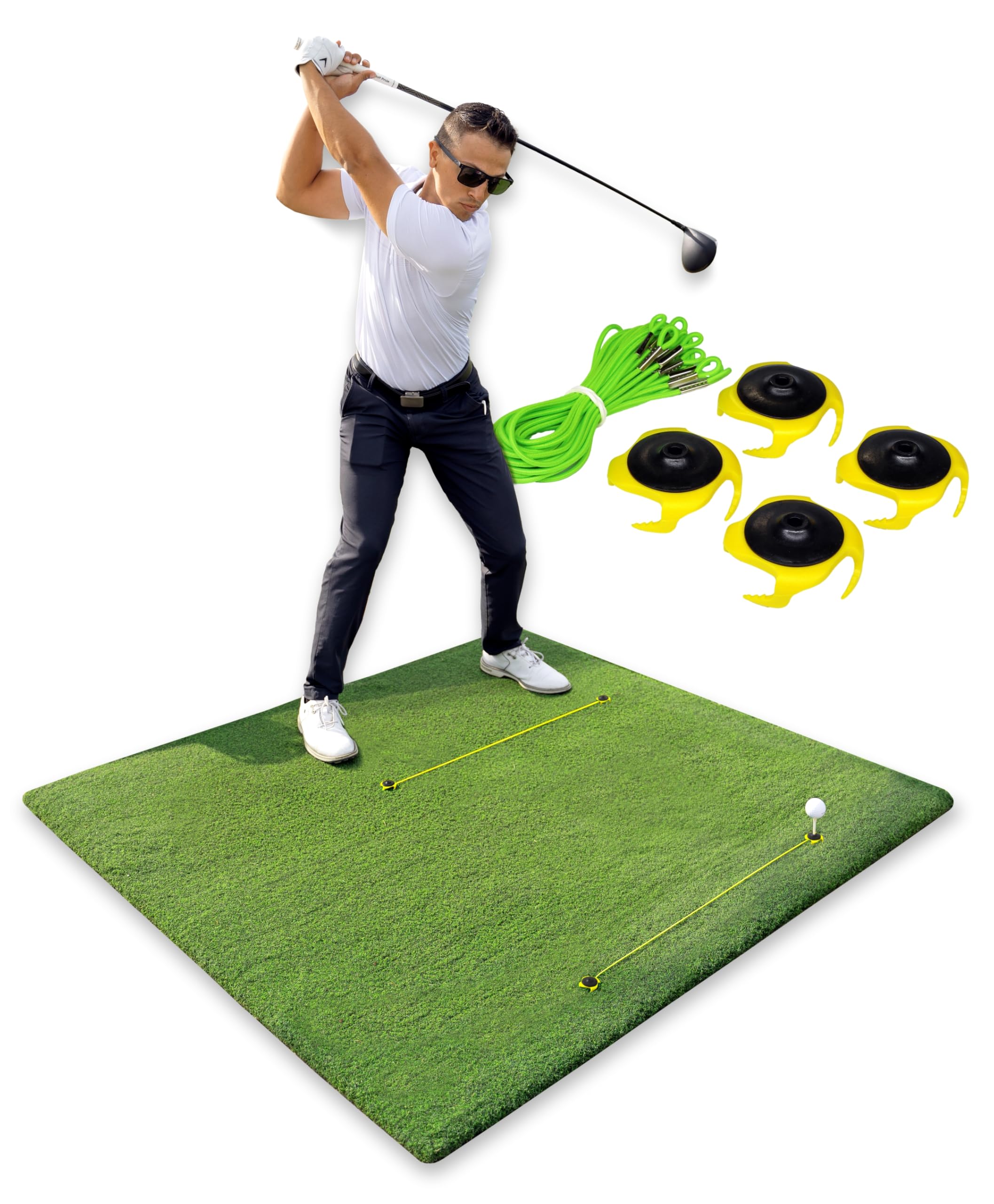 Photo 1 of Tee Claw Golf Tee Holder, Great for Golf, Baseball and Softball for Putting Training Aid, Foot Placement, for Indoor and Outdoor Training, Made in USA (4 Pack Black/Yellow)