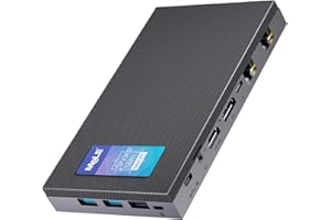 MeLE QuieterDL Mini PC, Dual LAN 2.5G, N100 Fanless Mini Computers,Windows 11 Home N100 4G 128G, Full-Function USB-C, 4K Trip