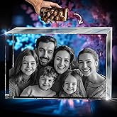 3D innovation 3D Crystal Photo, Personalized Memorial Gifts for Mom, Dad, Wife, Men, Pets, Custom Glass Picture in Crystals, Rectangle Laser Etched Crystal, Sympathy Gifts for Loss of Loved One