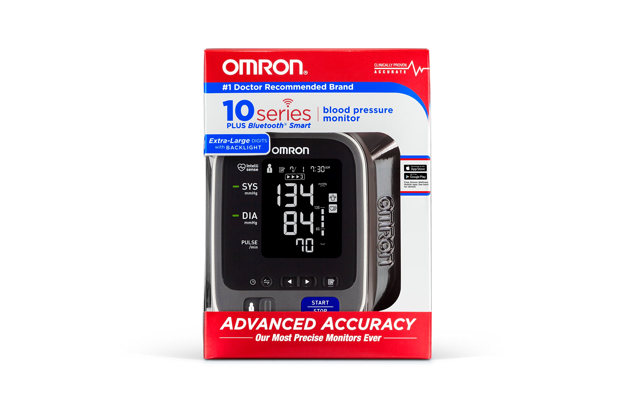 Omron 10 Series Wireless Upper Arm Blood Pressure Monitor; 2-User, 200-Reading Memory, Backlit Display, TruRead Technology, Bluetooth Works with Amazon Alexa by Omron