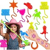 48PCS Cowgirl Party Favors - 24PCS Temporary Tattoos & 24PCS Stick Hands Party - Perfect Birthday Party Supplies, Goodie Bag Stuffers, Treasure Box Toys, Classroom Prizes, and Student Gifts