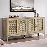 SICOTAS TV Stands for Living Room Bedroom - Farmhouse Entertainment Center TV Console with 4 Doors Cabinet, 59" Television St