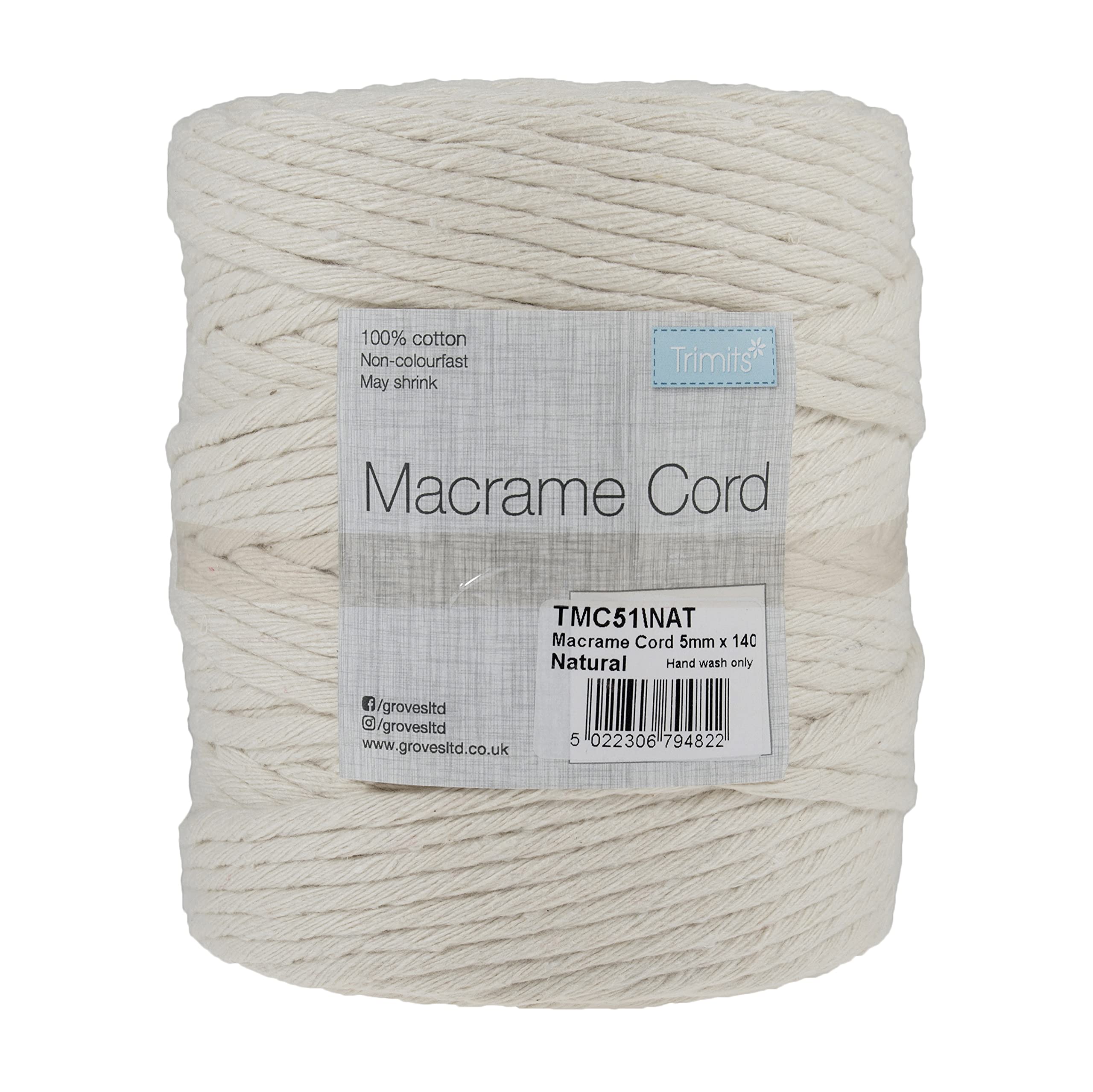 Natural Crafting Cotton Twisted Macramé Cord