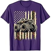Monster Truck USA Flag 4th July T-Shirt