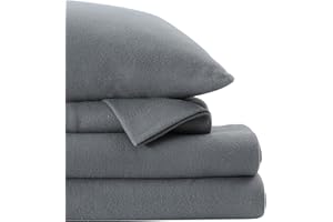 Softan Fleece Sheets Queen Size, Flannel Like Soft, Velvet Polar Microfleece Sheets for Winter, Grey
