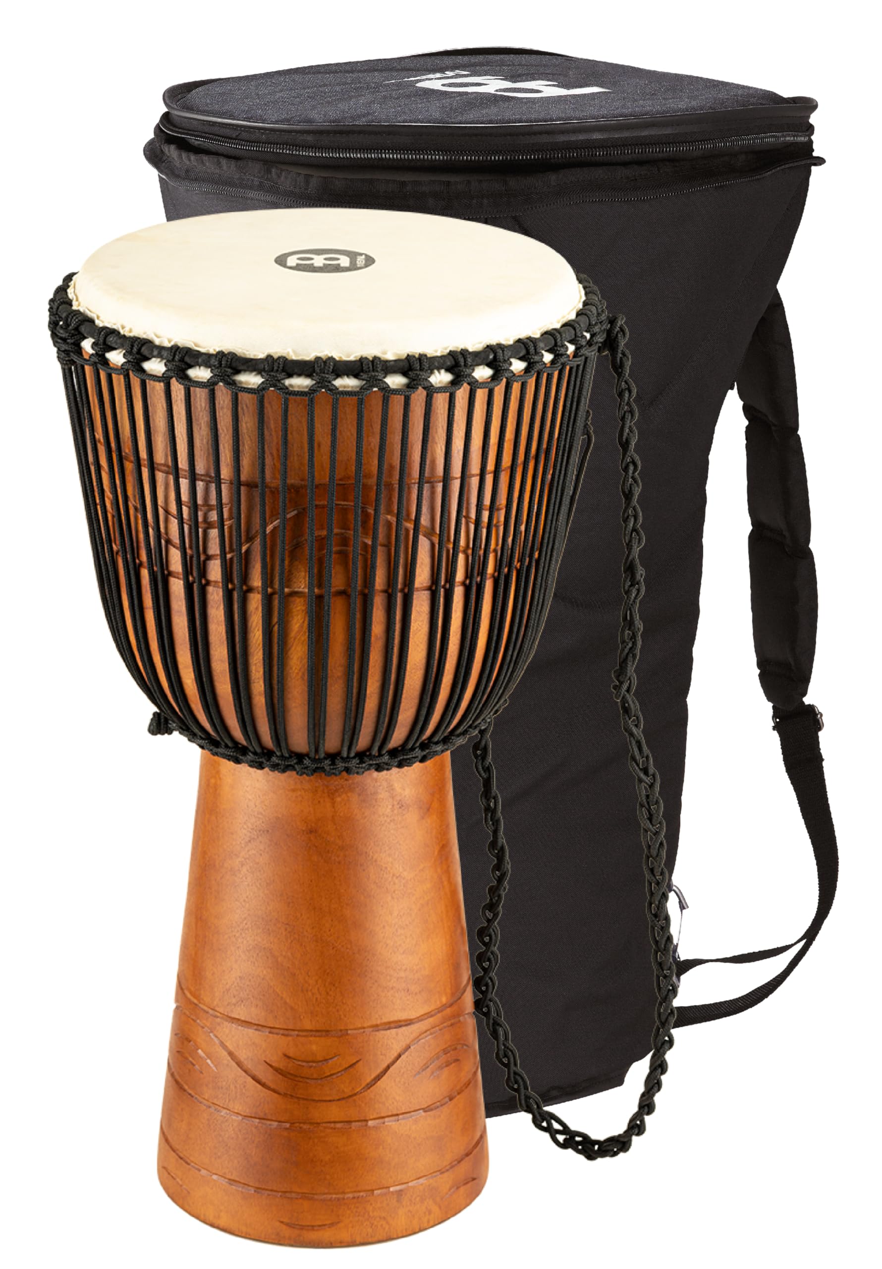 Meinl Percussion Water Rhythm Djembe - Large Handdrum - Including Bag - Diameter 12 Inches - Mahogany, Multicoloured (ADJ2-L+BAG)
