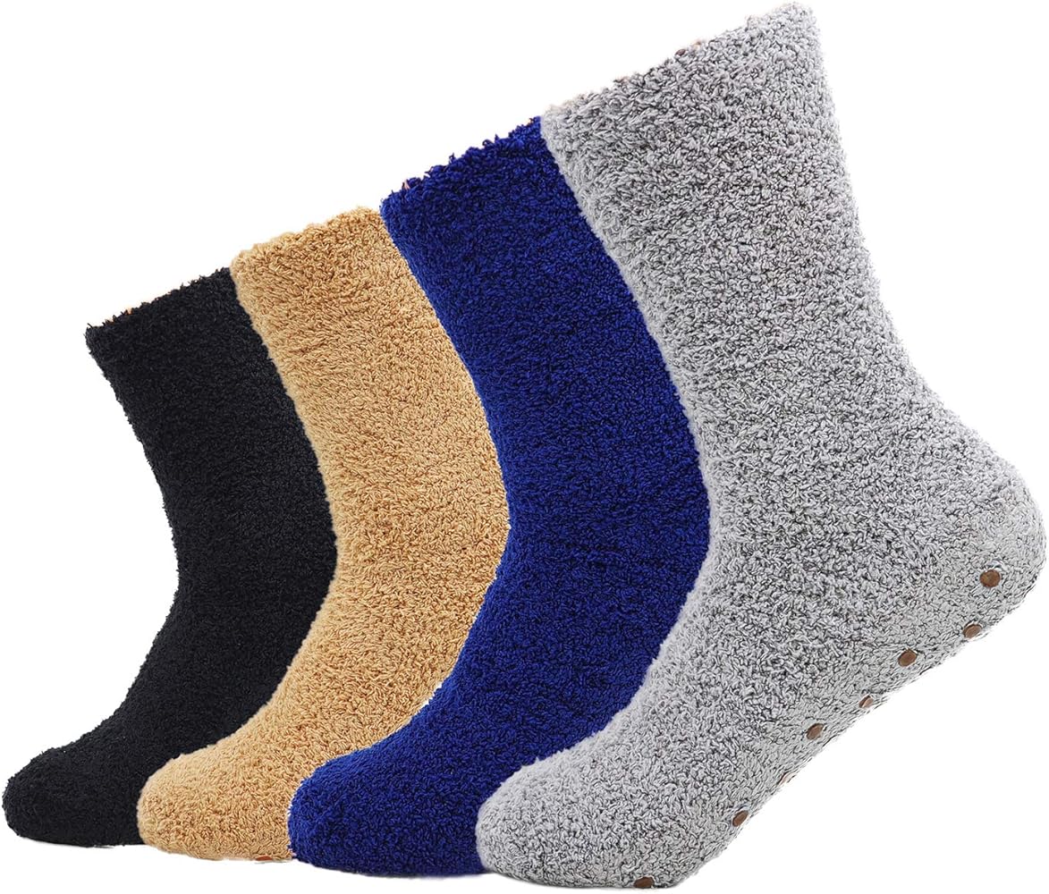 Socks Men S Winter Warm Home Soft Fleece Thick Bed Socks Non Slips Slipper Floor So Up Clothes Shoes Accessories Marykay Sv