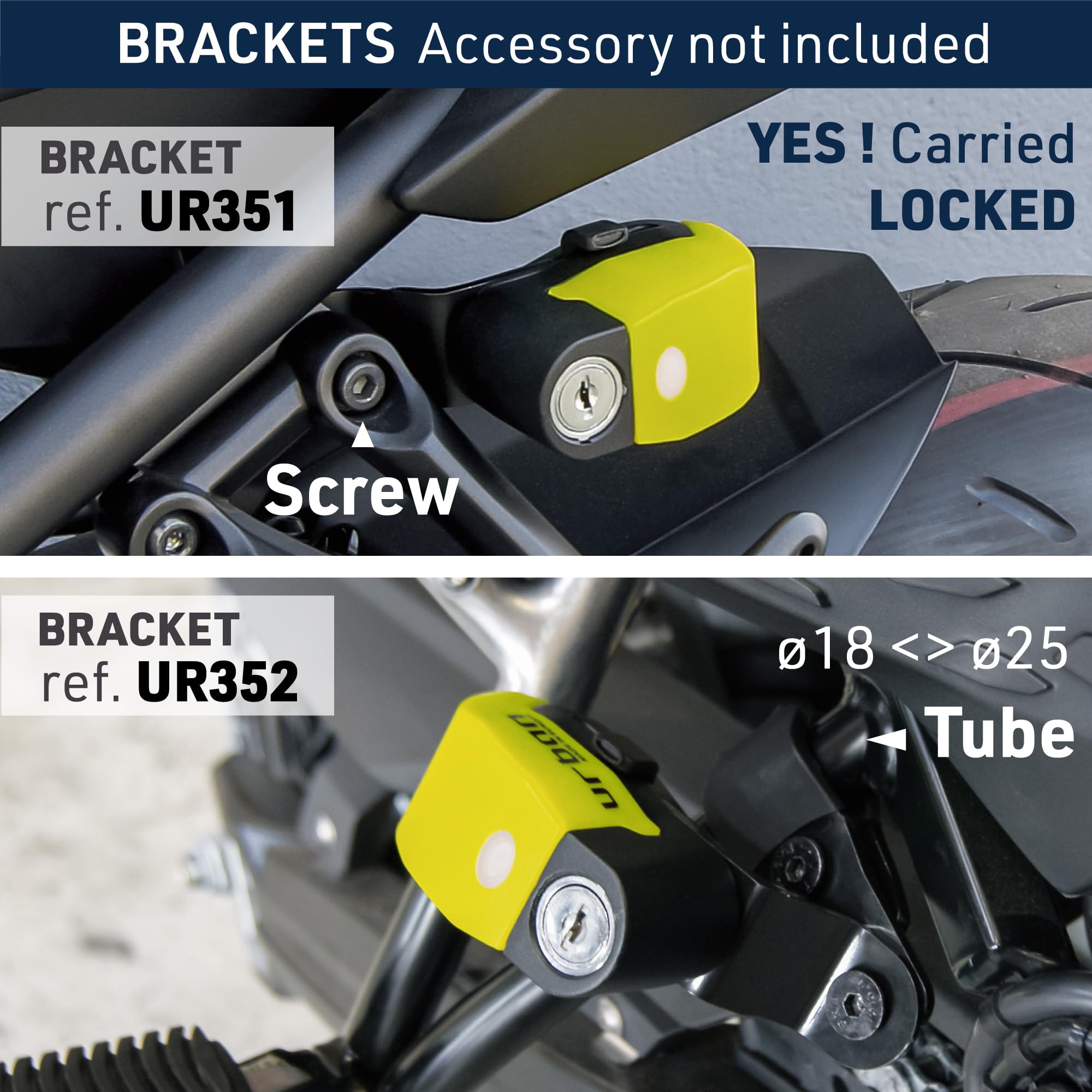 URBAN UR6 Hi-Tech Alarm Disc Lock 120db ON/OFF, Warning, Light Alert, A+ Sensitivity, Replaceable Alarm, Waterproof, Longlife Battery, Carried locked, Universal Motorcycle, Bike, Bicycle, Scooter