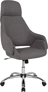 Flash Furniture Marbella Home and Office Upholstered High Back Chair in Dark Gray Fabric