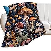 Mushroom Throw Blanket - Soft, Warm & Cozy Fleece for Couch, Sofa, Bed - 50"x40"