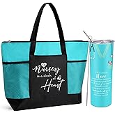 Buryeah 2 Pcs 2026 Nurse Week Tote Bag Gifts 20 oz Coffee Tumbler Cup CNA Thank You Gift for Women Nurse Coworker(Teal)