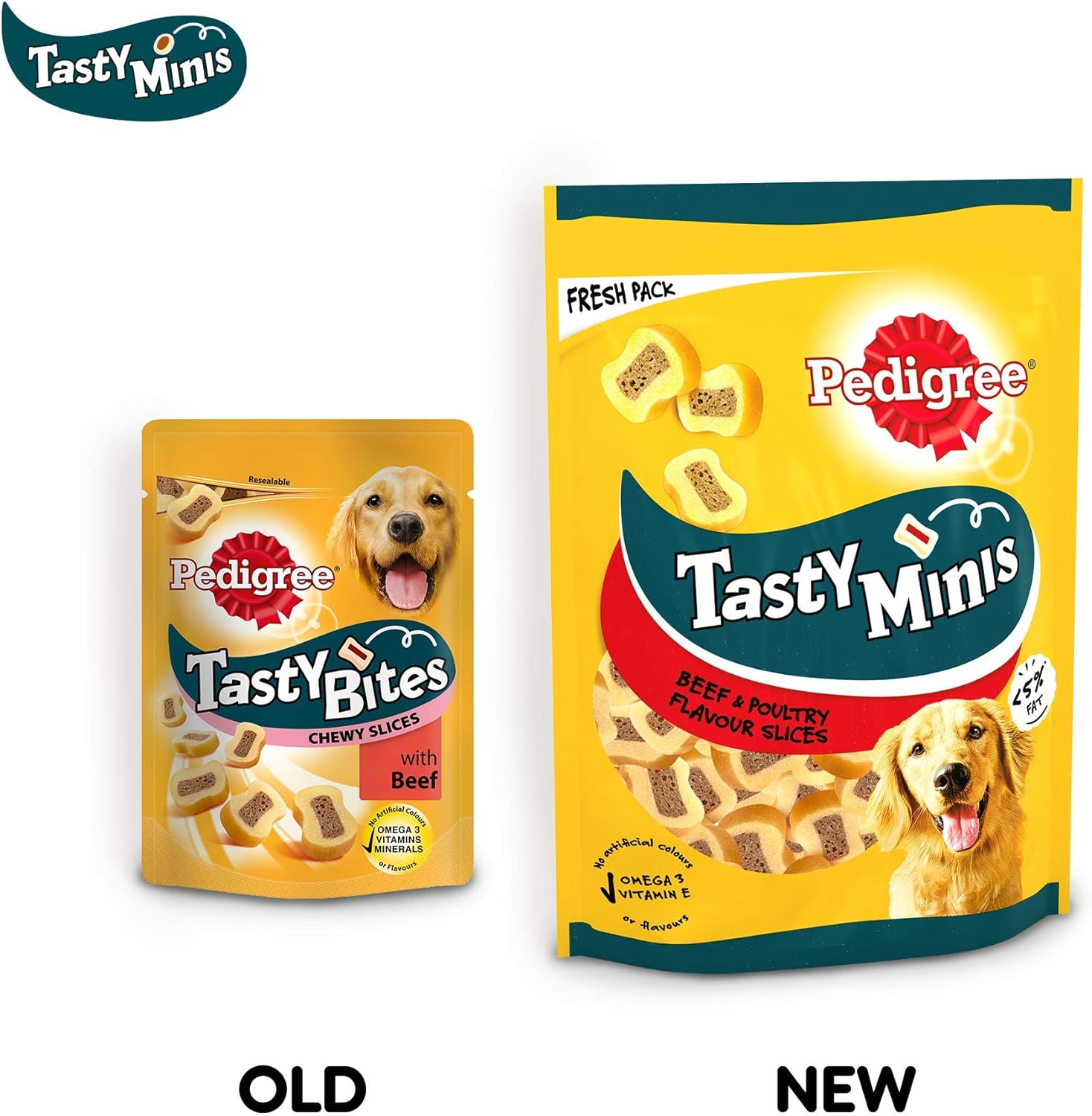 PEDIGREE TASTY MINIS Adult Dog Treats Beef & Poultry Chewy Slices 155g - Pack of 8, 155 g (Pack of 8) - Image 3
