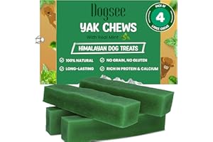 Dogsee Mint Flavor Himalayan Yak Chews for Dogs (Large - 4 Bars) | Aid Digestion | Dog Chews for Teeth Cleaning | Odorless Dog Treats | Rawhide Free | Long Lasting