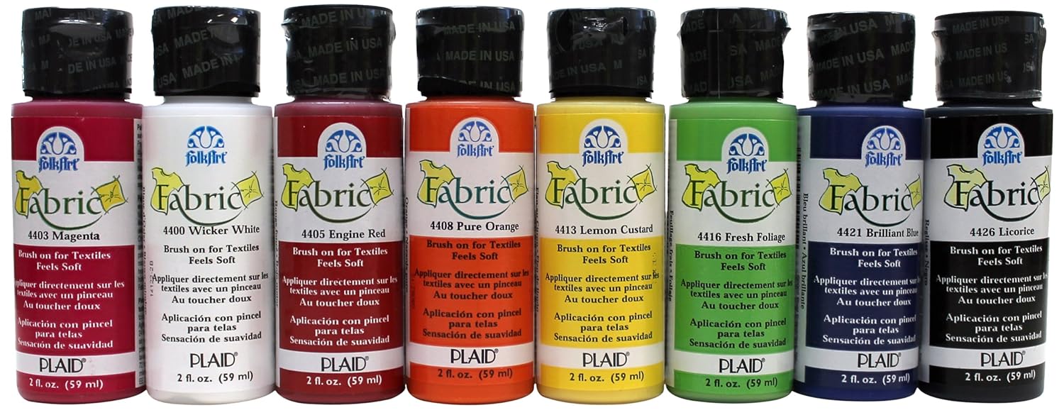 FolkArt Brush Fabric Paint Beginner Set 2Oz FAB 8SET Original Version