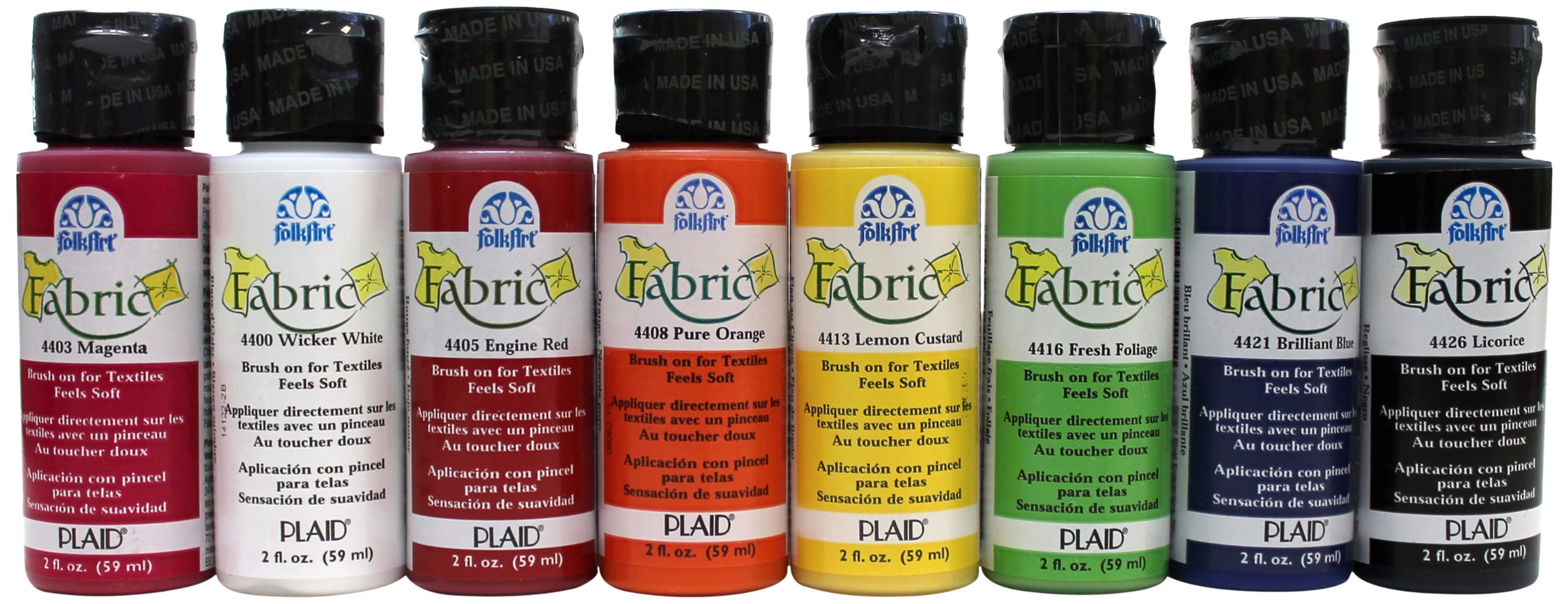 FolkArt Brush on Fabric Paint Beginner Set (2Ounce), FAB8SET