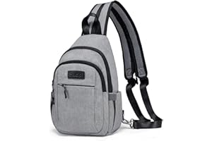 Sucipi Sling Bag Backpack for Women Men, Small Convertible Daypack Crossbody Bag, Water-resistant Chest Bag for Travel Hiking Sports, Grey