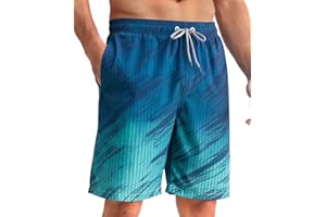 ELETOP Men's 9 Inch Quick Dry Swim Trunks 4 Way Stretch Swim Shorts Beach Men's Bathing Suit Swimwear with Mesh Lining