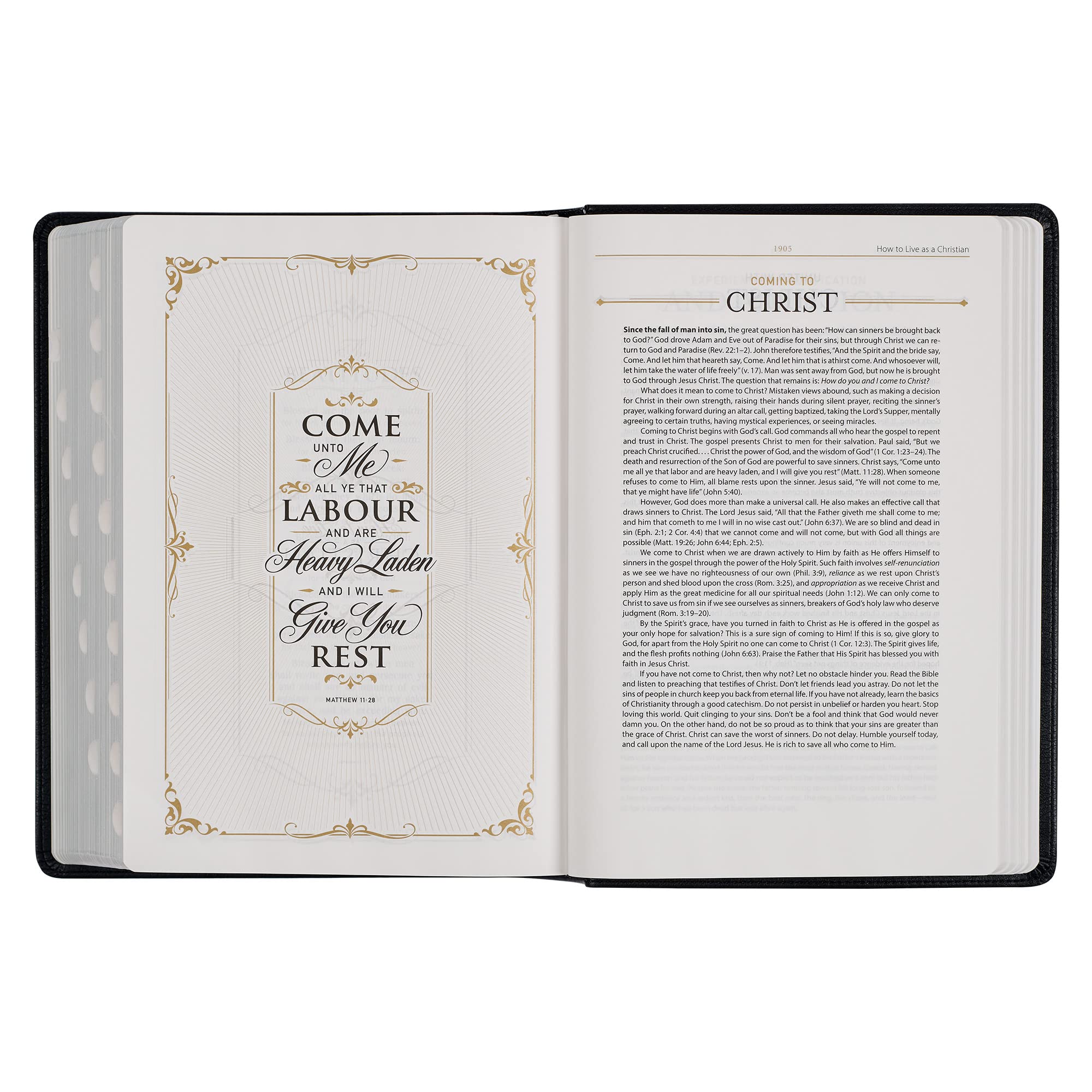 KJV Study Bible, Standard King James Version Holy Bible, Thumb Tabs, Ribbons, Faux Leather, Black Debossed (KJV Standard Study Editions)