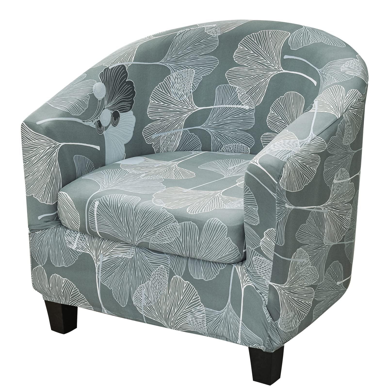 2 Piece Tub Chair Set - High Stretch Printed Soft Club Slipcovers for Dining Living Room Cafe Bar Office Reception (Print 27)