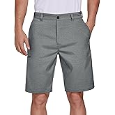 PULI Men's Golf Hybrid Dress Shorts Casual Summer Stretch Flat Front Lightweight Hiking Shorts Quick Dry with Pockets