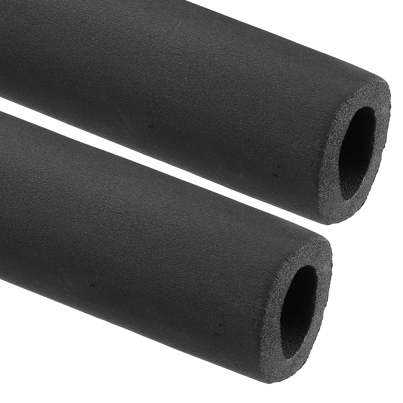 PATIKIL 66.9" L x 1" ID x 0.4" T Pipe Insulation Foam Tube, 2Pcs Water Pipe Insulation Tubing Heat Preservation for Plumbing Water AC Pipe Sprinkler Spigot, Black