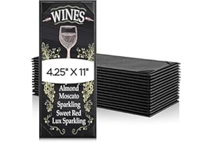 GlikCeil 16 Pcs Restaurant Leather Menu Holders Single Panel Menu Covers for Wine Drinks List 4.25 x 11 Inch Black Menu Book Cover with Angled Corners for bar Hotel Coffee, Single View