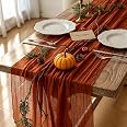 Fall Thanksgiving Decorations Terracotta Cheesecloth Table Runner 120 Inch | For Autumn Thanksgiving Friendsgiving Wedding Br